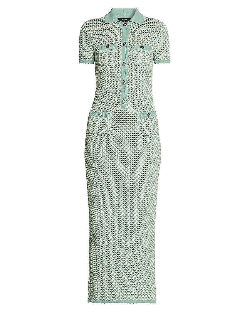 Crochet Compact Cotton-Nylon Maxi Dress