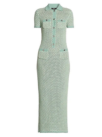 Crochet Compact Cotton-Nylon Maxi Dress
