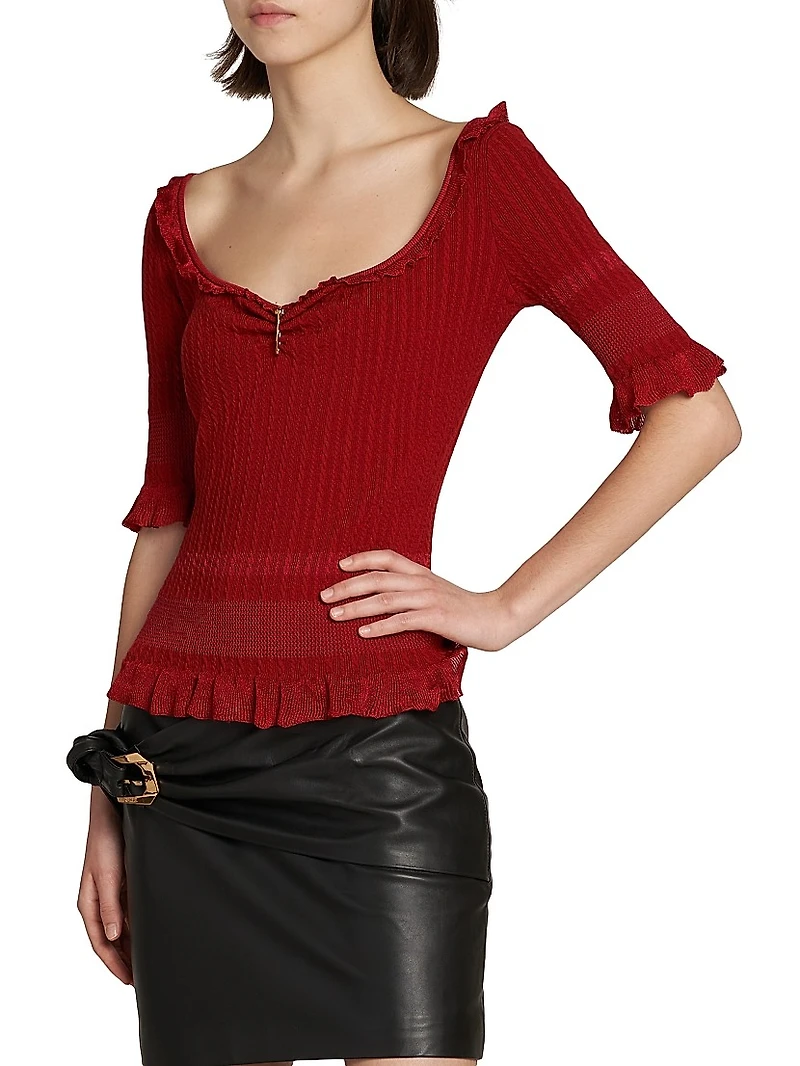 Micro Cable-Knit Wool-Blend Sweater