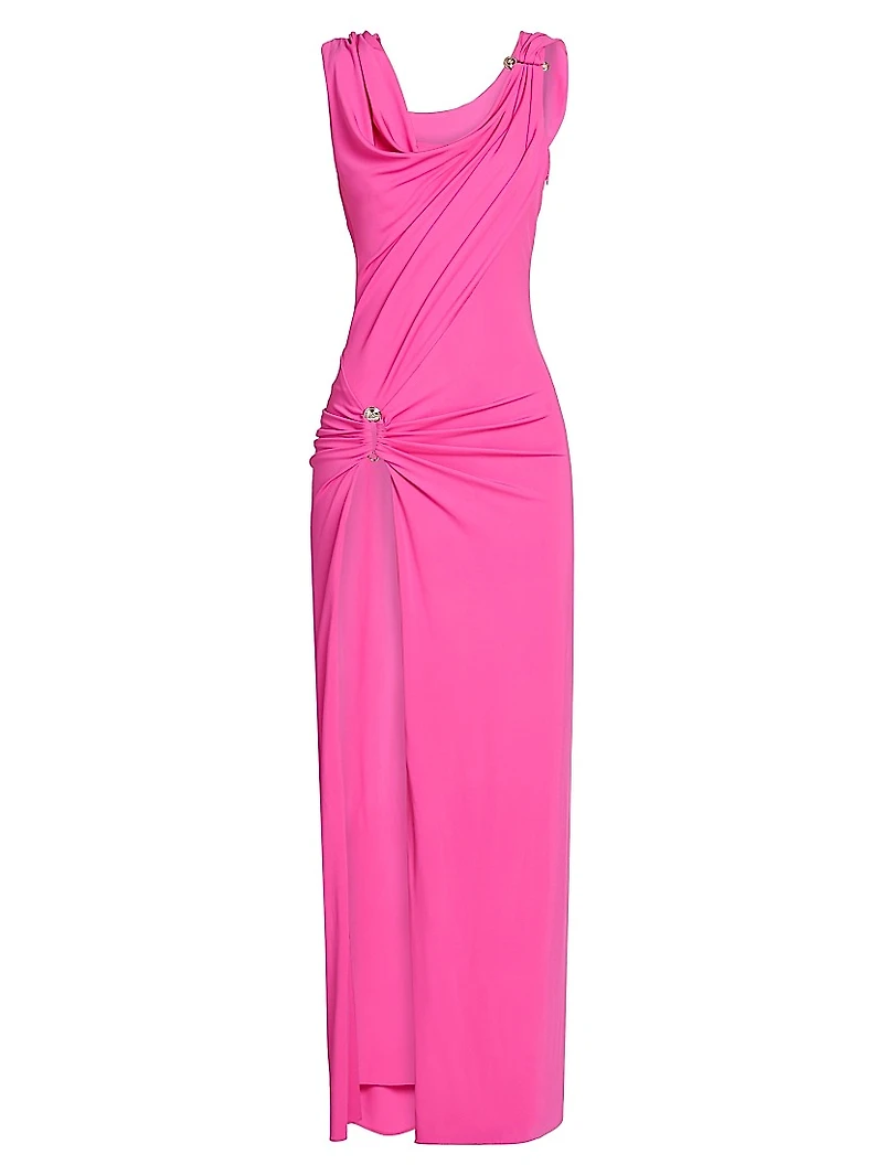 Safety Pin Stretch Crepe Jersey Gown