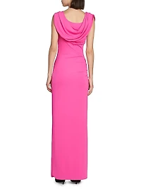 Safety Pin Stretch Crepe Jersey Gown