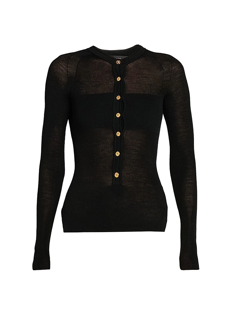 Sheer Wool-Blend Cardigan