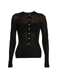 Sheer Wool-Blend Cardigan