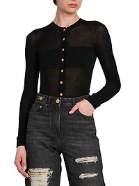 Sheer Wool-Blend Cardigan
