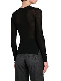 Sheer Wool-Blend Cardigan