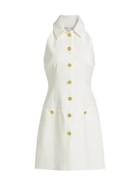 Roxanne Linen-Blend Halter Minidress
