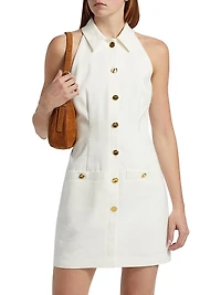 Roxanne Linen-Blend Halter Minidress