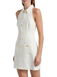 Roxanne Linen-Blend Halter Minidress