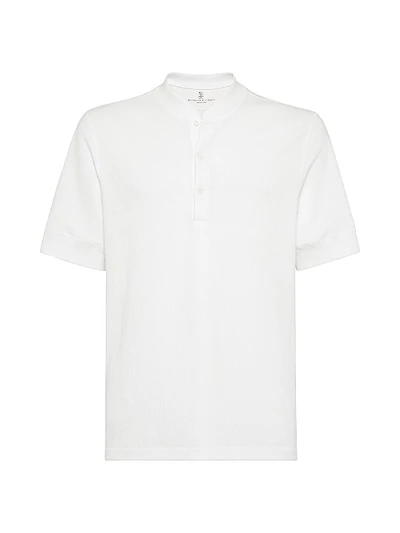 Ribbed Cotton and Linen Jersey T Shirt