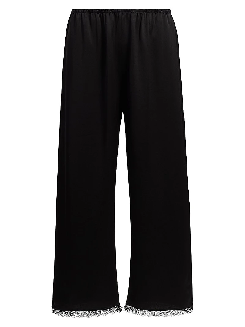 Barb Lace-Trim Cropped Pants