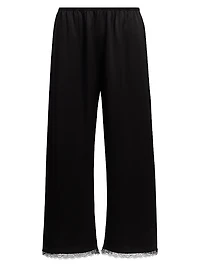 Barb Lace-Trim Cropped Pants
