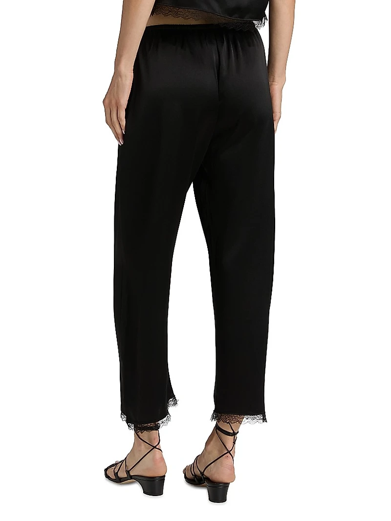 Barb Lace-Trim Cropped Pants