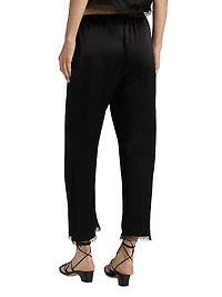 Barb Lace-Trim Cropped Pants