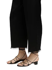 Barb Lace-Trim Cropped Pants