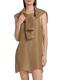 Stella Sleeveless Linen-Blend Minidress