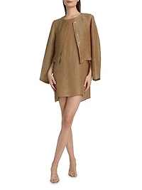 Stella Sleeveless Linen-Blend Minidress