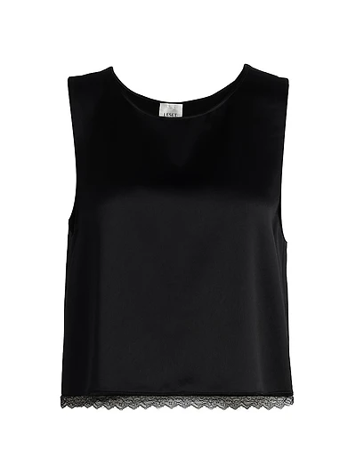 Barb Lace Trim Crop Tank