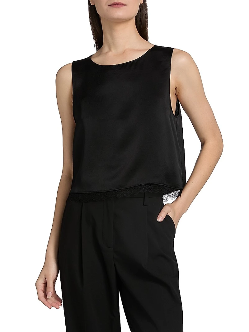 Barb Lace Trim Crop Tank