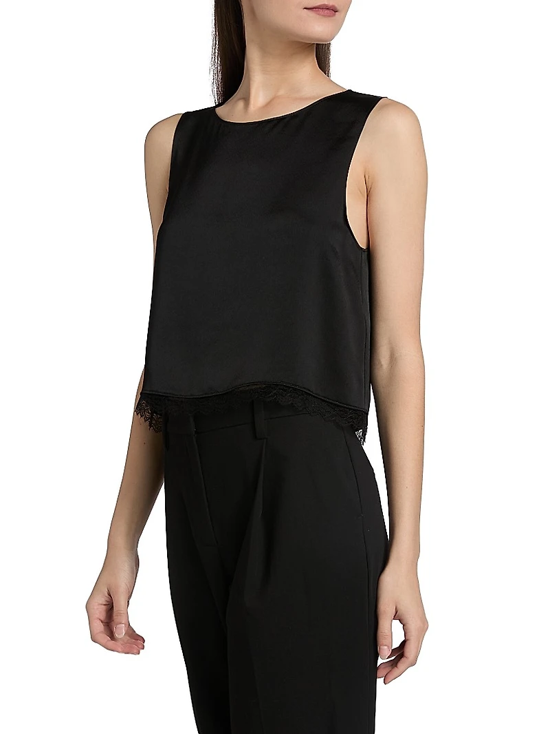 Barb Lace Trim Crop Tank