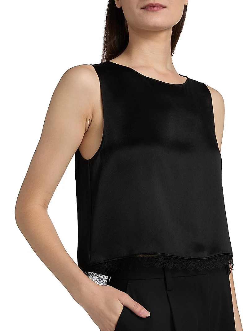 Barb Lace Trim Crop Tank