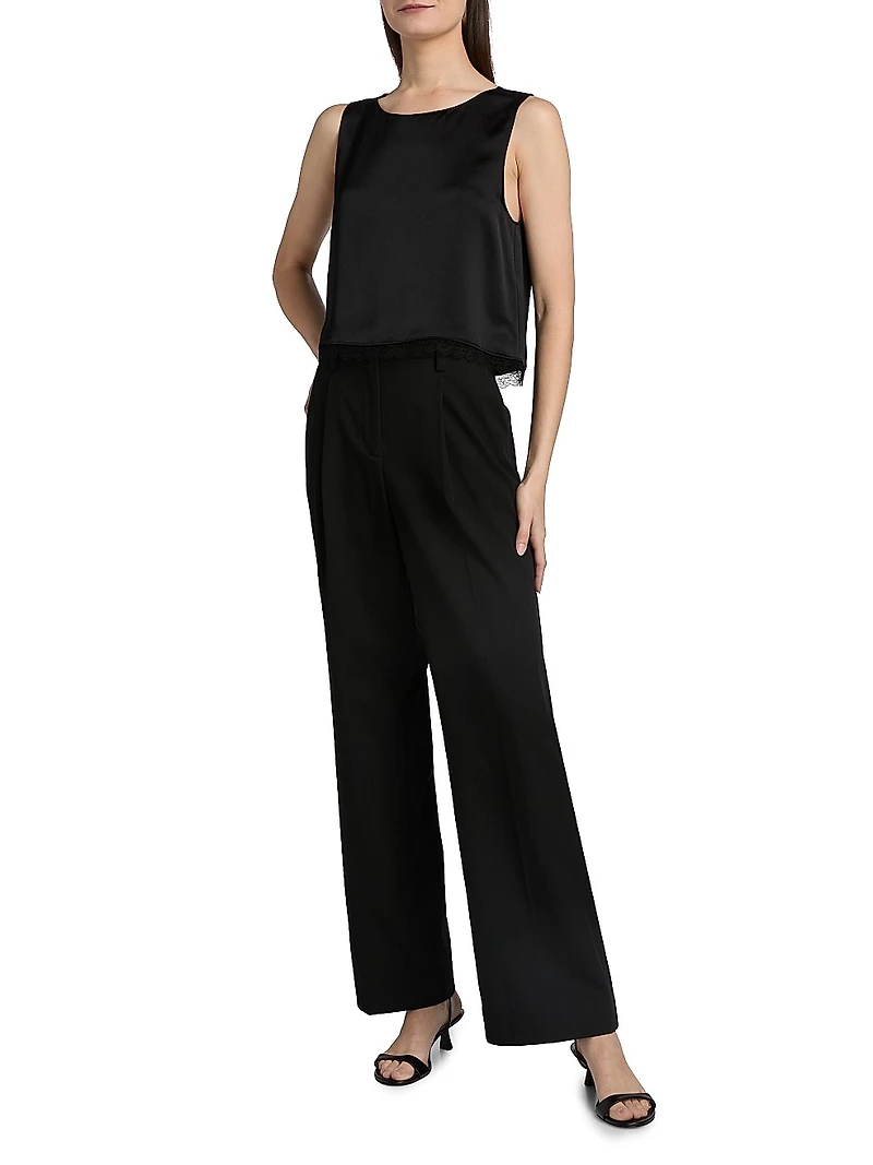 Barb Lace Trim Crop Tank