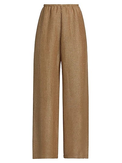 Stella Wide-Leg Linen-Blend Pants