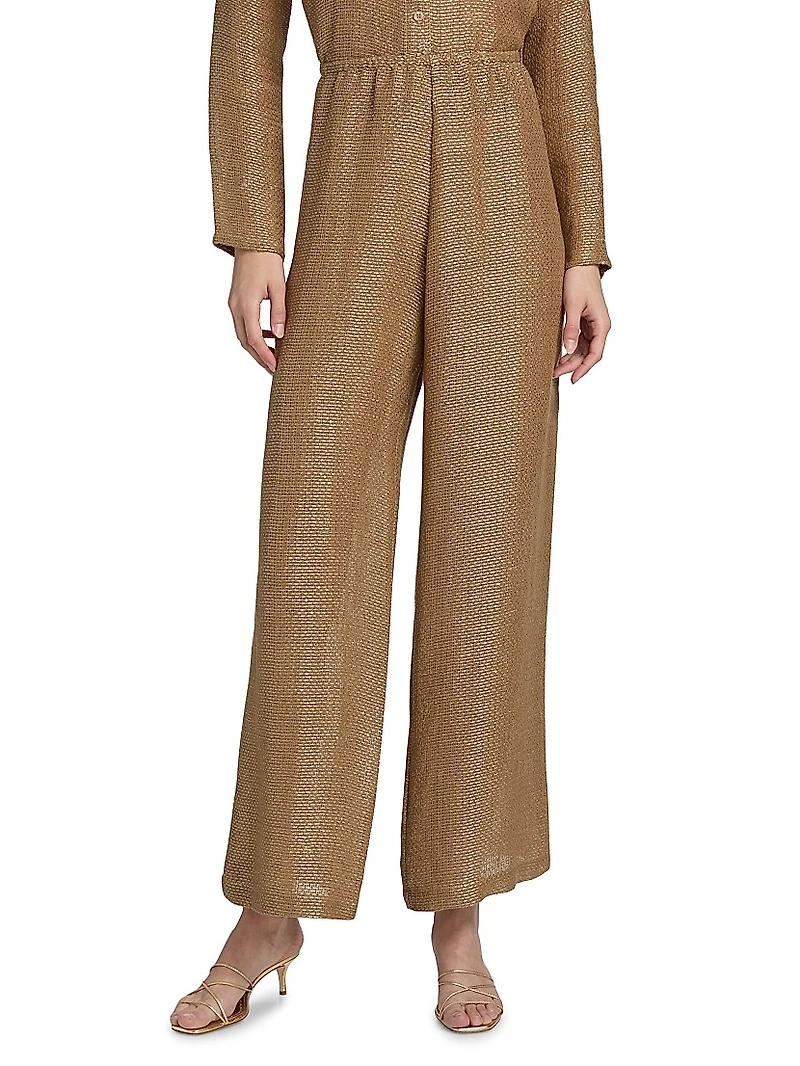 Stella Wide-Leg Linen-Blend Pants