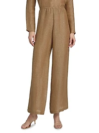 Stella Wide-Leg Linen-Blend Pants