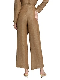 Stella Wide-Leg Linen-Blend Pants