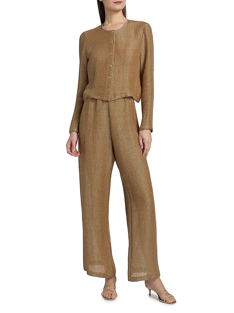 Stella Wide-Leg Linen-Blend Pants