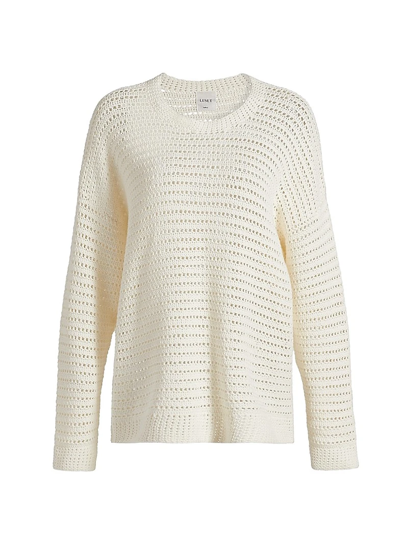 Lucy Oversized Open-Knit Cotton Sweater
