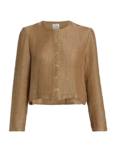 Stella Round Neck Linen Blend Cardigan