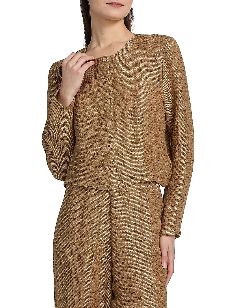 Stella Round Neck Linen Blend Cardigan