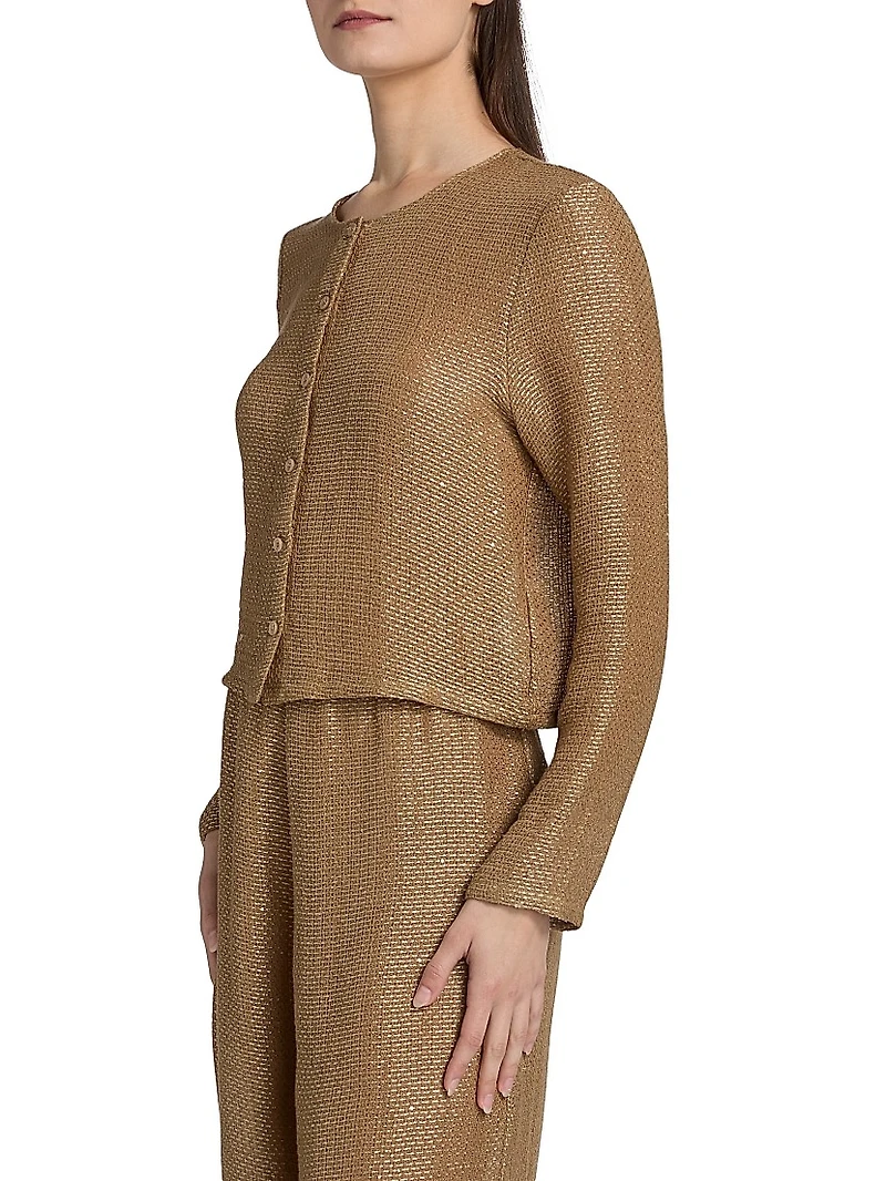 Stella Round Neck Linen Blend Cardigan