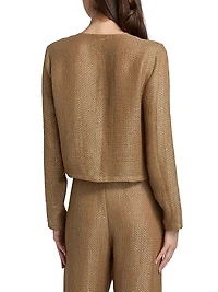 Stella Round Neck Linen Blend Cardigan