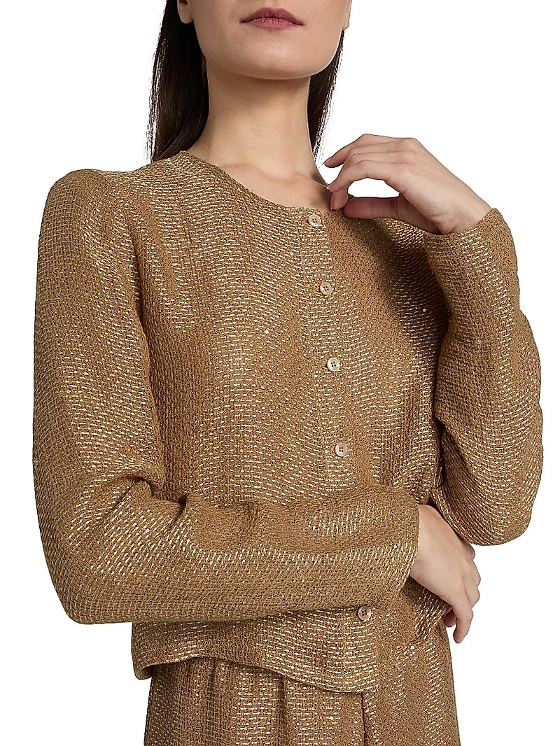 Stella Round Neck Linen Blend Cardigan