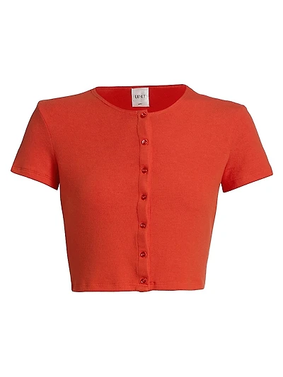 Lauren Short-Sleeve Crop Cardigan