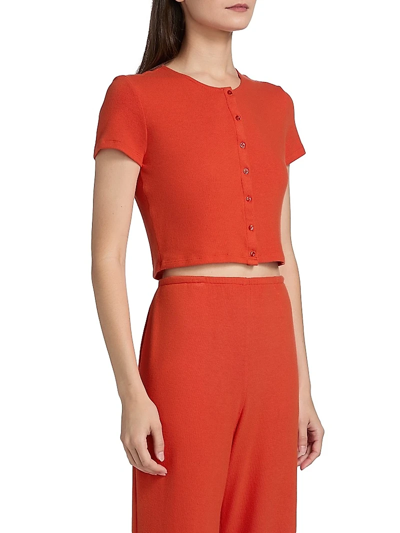 Lauren Short-Sleeve Crop Cardigan