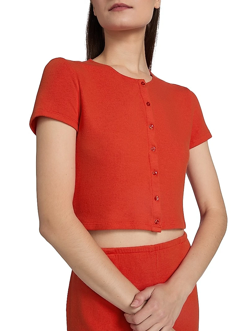 Lauren Short-Sleeve Crop Cardigan