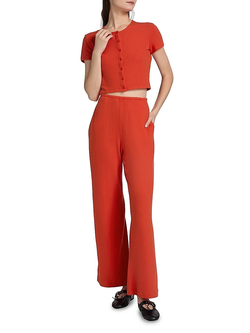 Lauren Short-Sleeve Crop Cardigan