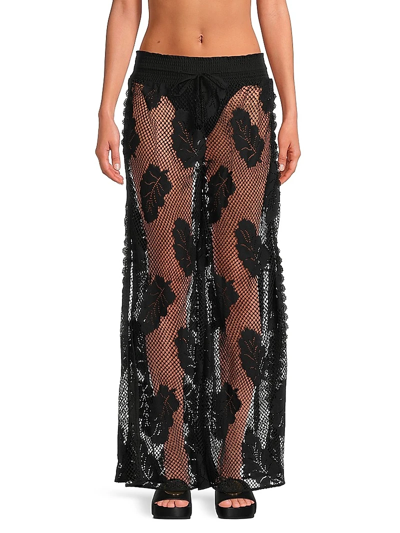 Luana Lace Wide-Leg Cover-Up Pants