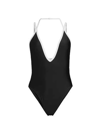 Bia Plunging V-Neck One-Piece Swimsuit