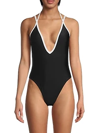 Bia Plunging V-Neck One-Piece Swimsuit