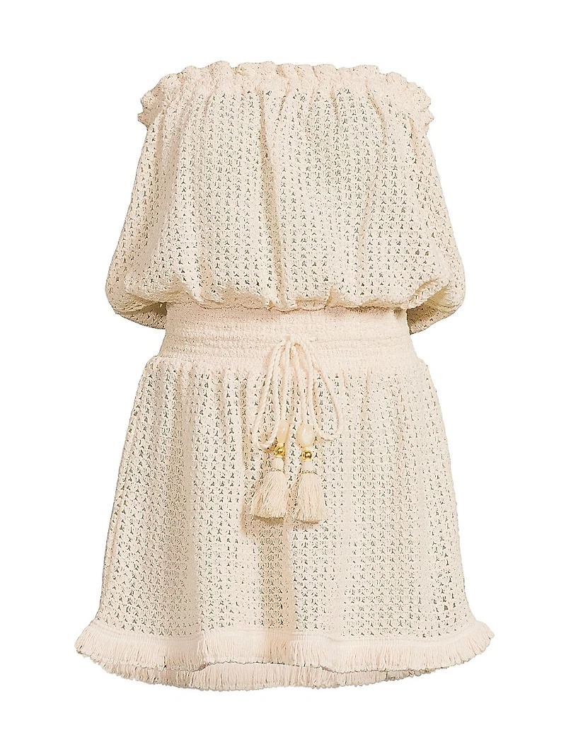 Lauryn Cotton Crochet-Knit Minidress