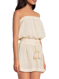Lauryn Cotton Crochet-Knit Minidress