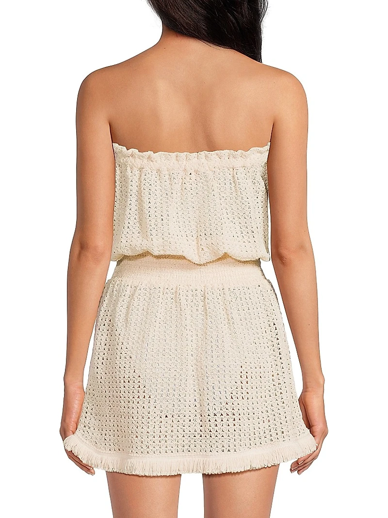 Lauryn Cotton Crochet-Knit Minidress