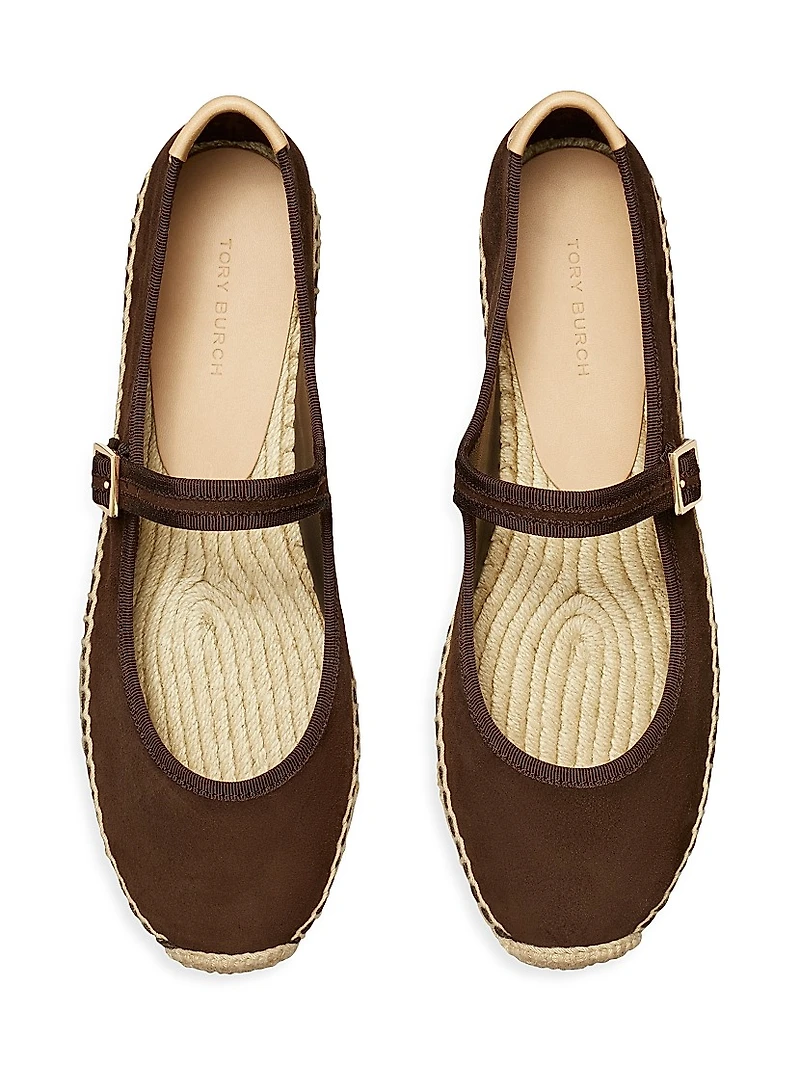 Mary Jane Suede Espadrilles