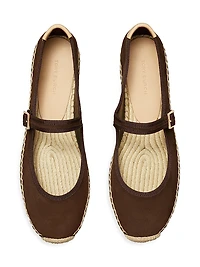 Mary Jane Suede Espadrilles