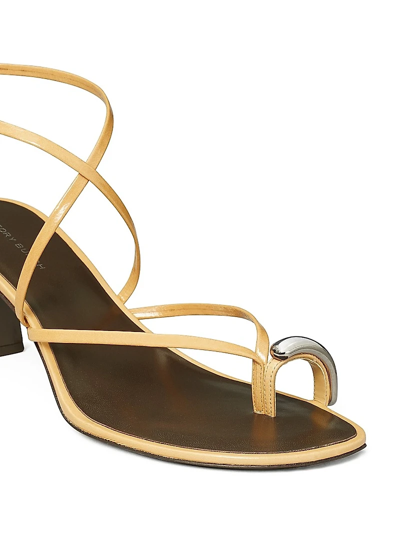 65MM Strappy Leather Sandals
