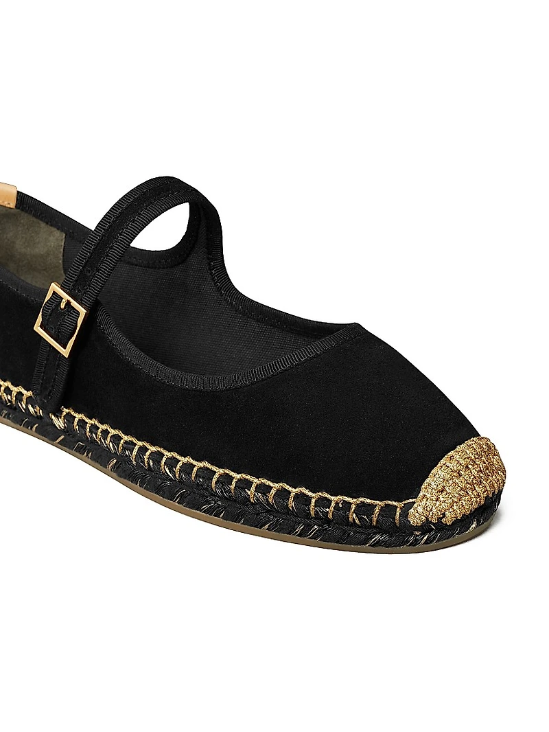 Mary Jane Suede Espadrilles